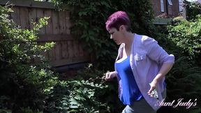 Auntjudys - Mature Layla Bird Gardens with Busty Natural Tits