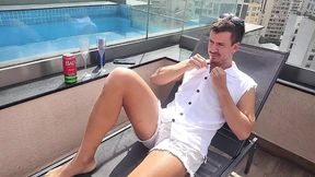 yuri gaucho - seguranca dotadao fodendo o carinha da piscina - sexo gay bareback brasil