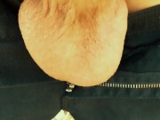 Twink testicles movements in outdoor - fast motion vid and pulsating orgasm