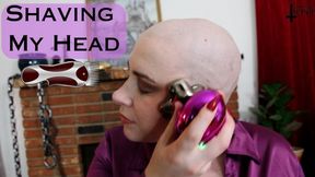 Shaving My Head - ft Jane Judge in this solo headshave scene where her huge tits get covered in hair cut from her short haired head! Watch her go all the way bald