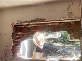 Exploring an Abandoned Building, 2 Amateur Boys Remove Their Clothes and One Starts to Bust a Nut