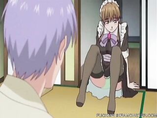 FUCKMELIKEAMONSTER - Hot Maid In A Stripped Apron Pleases Dominant