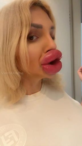Busty bimbo with fake lips enjoys big dick and fake tits