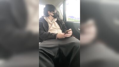 Twink masturbates in his friend's car and starts spewing cum on the seat