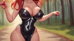 Sexy Big Tits Bouncing and Teasing! Latex Outfits Try on