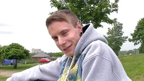 Amateur outdoor fuck movie with a submissive twink hottie