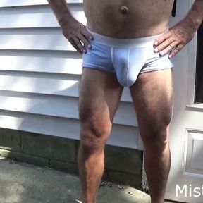 MisterPisser Pissing In His Underwear Outside!