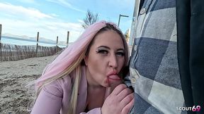 Real Amateur Anal Sex for German Curvy crazy Girl after Risky Public Blowjob at Pick Up Casting Fuck at Holiday Trip