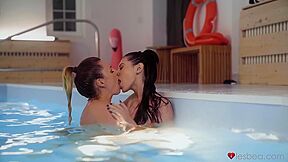 Wet Teen 18+ Lesbians Love The Swimming Pool