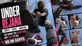VR 3D 8k | Rejana’s Angry Boot Treatment – POV Trampling, Verbal Teasing, Socks & Barefoot Close-Ups
