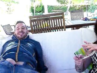 Curvy ebony hair Inked Aged Cougar Avid Rules with Massive Booty get her Anal opening Drilled by Hunk