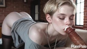this pale alt girl turned out to be a wild nympho, begging to be held tightly by her neck during a rough hardcore fuck from behind [ai]