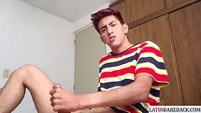 Hung Latin Twink Wildly Wanks His Big Shaft In Solo Action