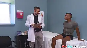 Ripped Ebony Bareback Rammed By Doctor Till Spraying Cum