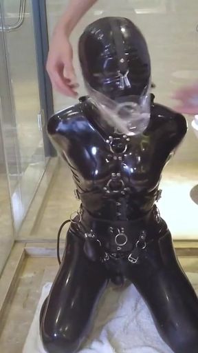 Mz20 - the Girl in Latex Clothing Locked in a Glass Room