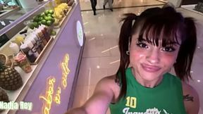 Nadja Rey gets her juicy snatch stuffed in public with sweaty cumwalk