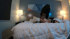 hot brunette crossdresser in chastity fucked by sexy femboy