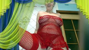 Hot Lukerya Today Decided to Wear Exciting Red, Changing Clothes Online in Front of a Webcam