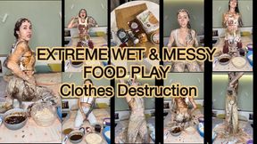 WET & MESSY FOOD PLAY - Clothes Destruction: Jeans, Top and Socks