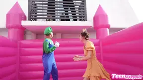 Luigi pounds Peach in bouncy castle fuck session