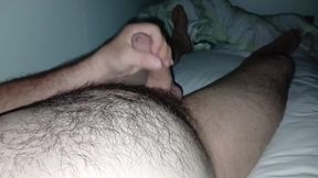 Uncut Hairy Gay Masturbating and Cum