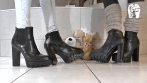 Stuffed Toy under High Heel Boots 2 floor view