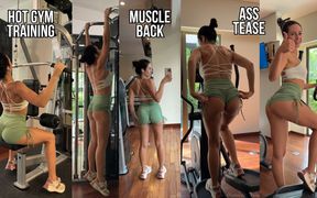 Hot Brunette Shows off Her Perfect Ass and Muscle Back