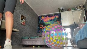 valeri ride in room on beachball
