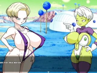 Super Whore Z Tournament two [Dragon Ball Comics game Parody] Ep.two android eighteen sex fight against her doppleganger