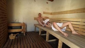 Really Risky and Fast Fucking in a Sauna, Squirting in the Mouth of Dada Deville Raw Video (original)