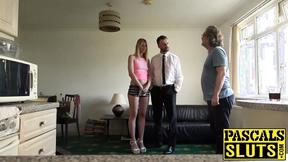 ”Long legged Jentina gets her wet muff destroyed by huge dick”