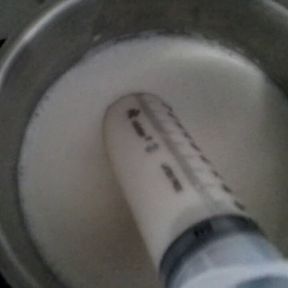 Hot milk enema before getting fucked