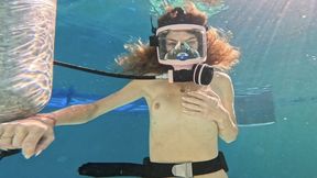 Underwater Scuba Breathplay and Masterbation with Nathalia in the Full Face Mask 1080p