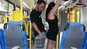 Old Scoundrel with an Encoxada and Masturbates Until He Cums on the Brunette in the Bus
