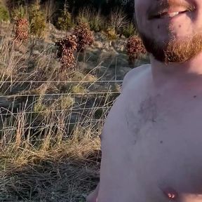 Naked hike. Clothes abandoned. -2 Celsius