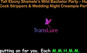 English Audio Sex Story - Tall Ebony Shemale's Wild Bachelor Party - Huge Cock Strippers &amp; Wedding Night Creampie - 4