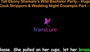 English Audio Sex Story - Tall Ebony Shemale's Wild Bachelor Party - Huge Cock Strippers &amp; Wedding Night Creampie - 5