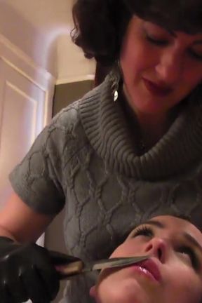 Pregnant mistress destroys her little bitch