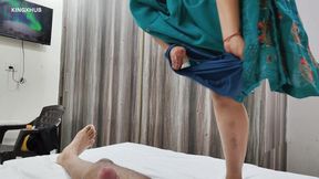 Indian Stepmom Shared Single Bed and Made Son Happy