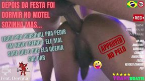 depois da festa foi dormir no motel sozinha, mas...ligou pro personal pra pedir um novo treino e ele mal sabe que o que ela queria era dar