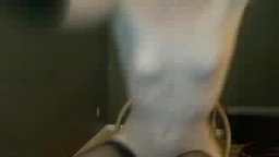 Sweet dancing striptease then playing with horny pussy and fucking it hard in stockings.