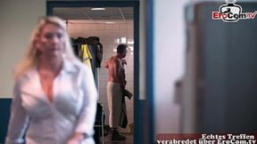 German blonde mature housewife with natural boobs seduces stepson