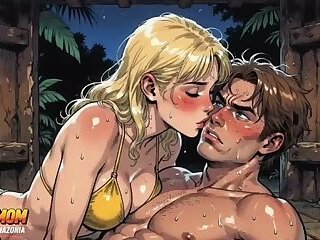 Jungle Gas Station: A Black Pump for a White Wife. Cartoon BBC Wife Cuckold