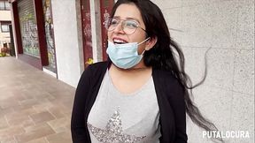 Innocent busty chubby Latina Dessy caught in steamy bedroom sex