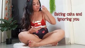 Petty gf eating cake and ignoring you