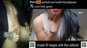 Latina GF guides POV handjob with big rear on Valentine's Day