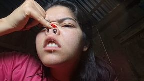 Sneezing with Snot Spreading and Blowing Your Nose - Slow Motion