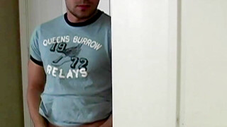 Curly and cute dude Mike solo jerks before I swallowed his dick whole