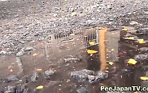 Japanese girls pissing leave pee panties