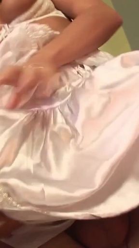 Horny bride doesn't mind fucking with two guys at once   Clip 1